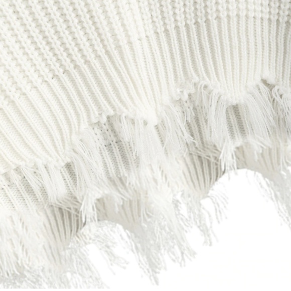 Last Chance! Rose Fringe Crop Top Cropped Sweater - Picture 5 of 5